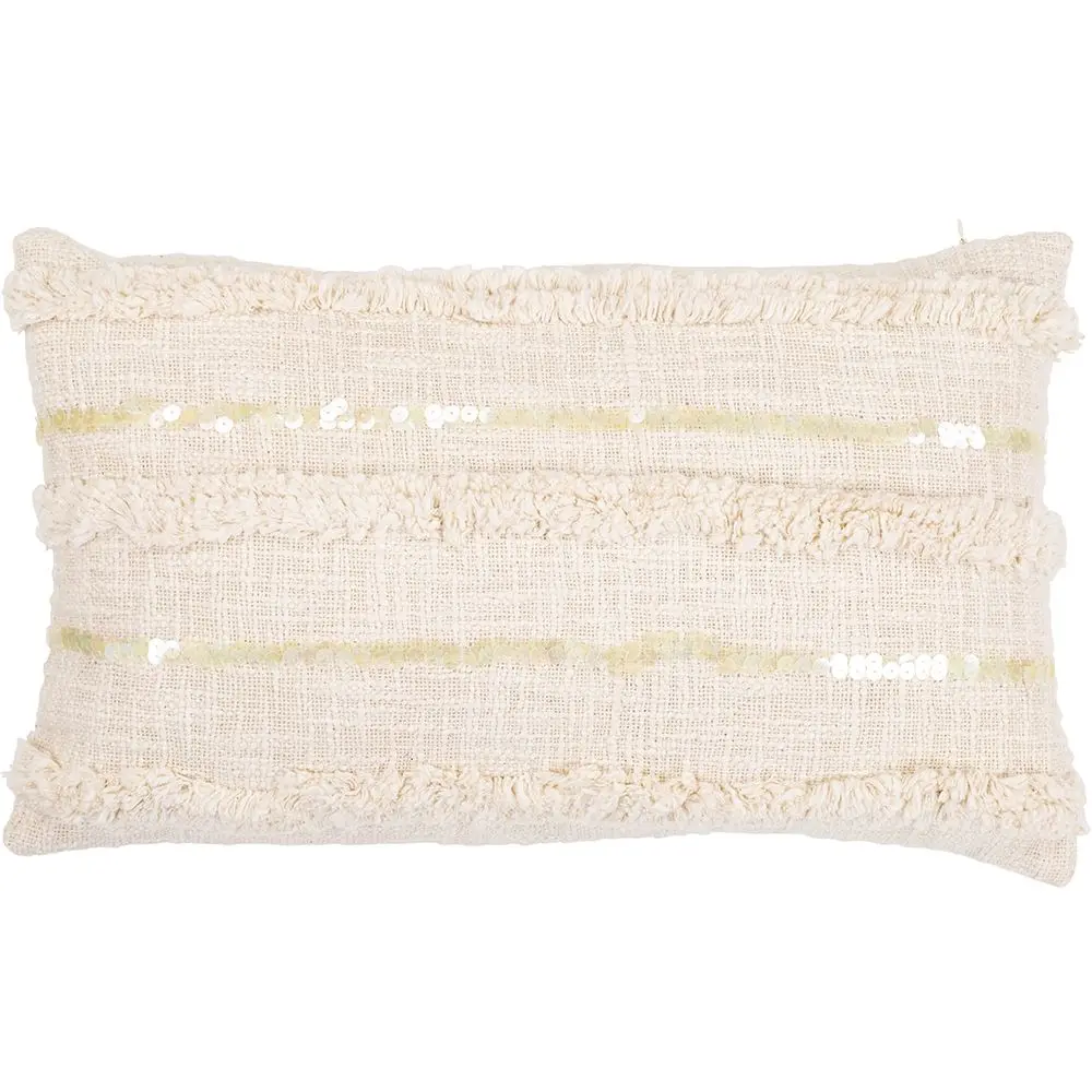  Buy Rectangular Cushion in Boho Bali Style, Cotton cover + filling - Celestia White 60178 - in the UK