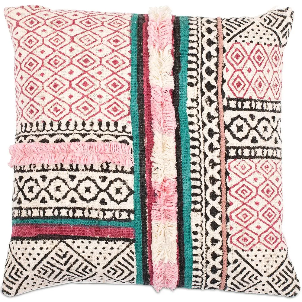  Buy Square Cotton Cushion in Boho Bali Style cover + filling - Blair Multicolour 60179 - in the UK
