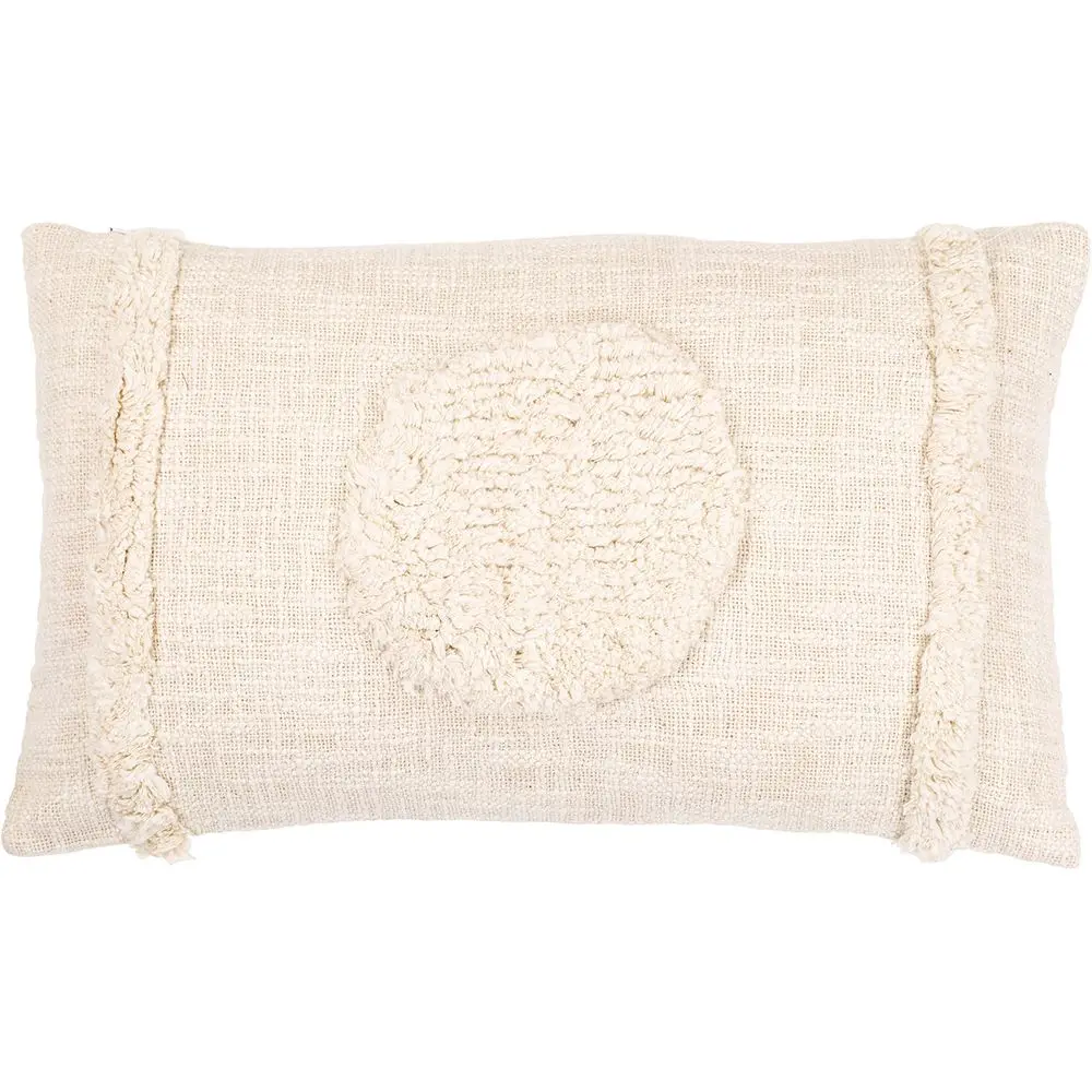  Buy Rectangular Cushion in Boho Bali Style, Cotton cover + filling - Gaia White 60181 - in the UK