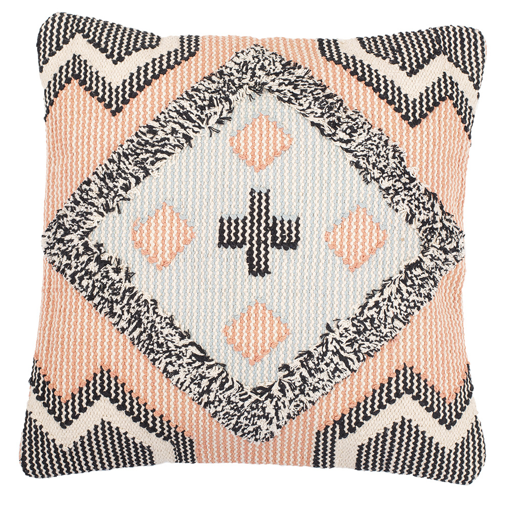 Buy Square Cotton Cushion in Boho Bali Style cover + filling - Revenna Multicolour 60191 - in the UK