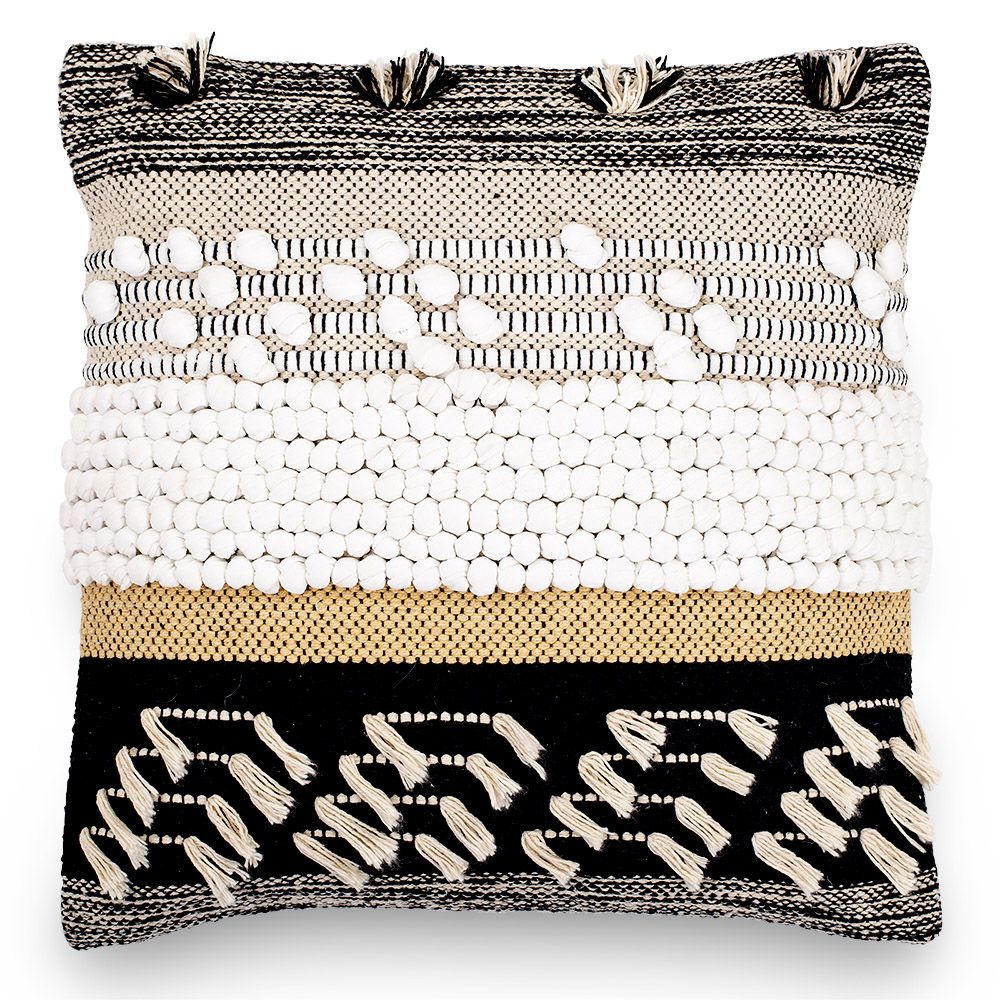  Buy Square Cotton Cushion in Boho Bali Style cover + filling - Claudia Multicolour 60215 - in the UK