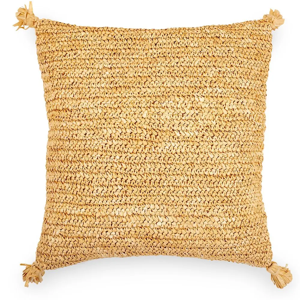  Buy Square Boho Bali Cushion, Raffia cover + filling - Carol Cream 60217 - in the UK