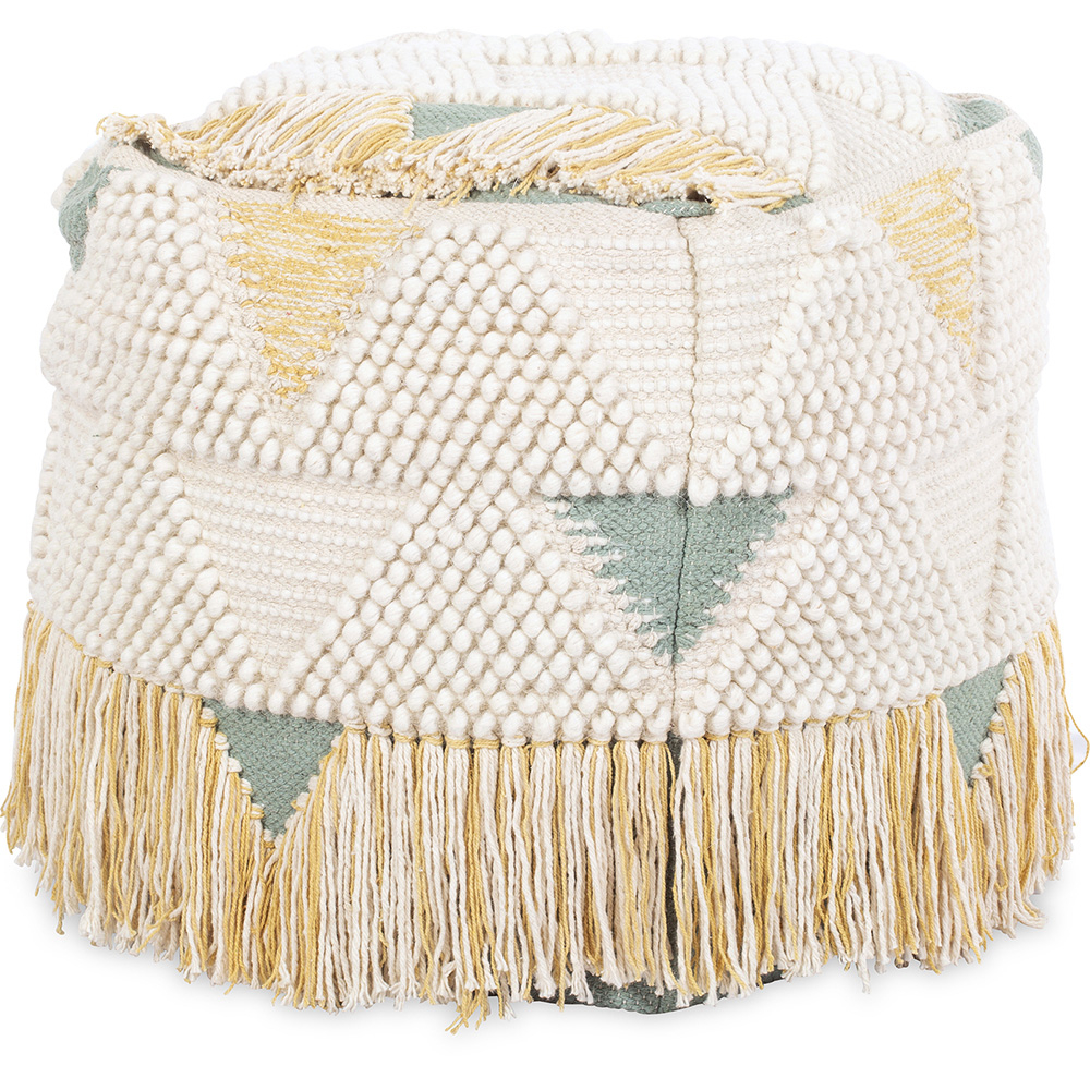  Buy Pouffe Boho Bali , Square in Cotton and wool- Janet Bali Multicolour 60248 - in the UK