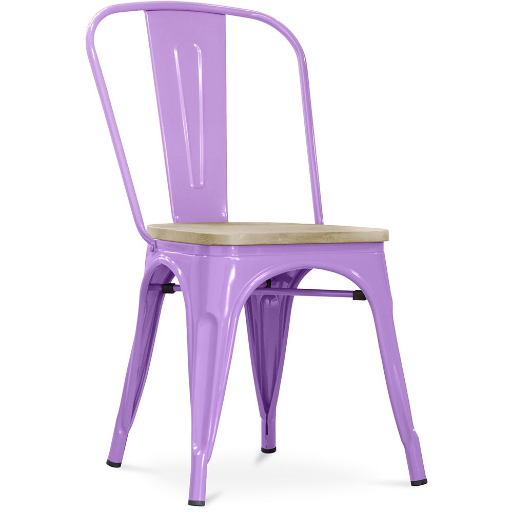  Buy Bistrot Metalix Chair - Metal and Light Wood Light Purple 59707 - in the UK