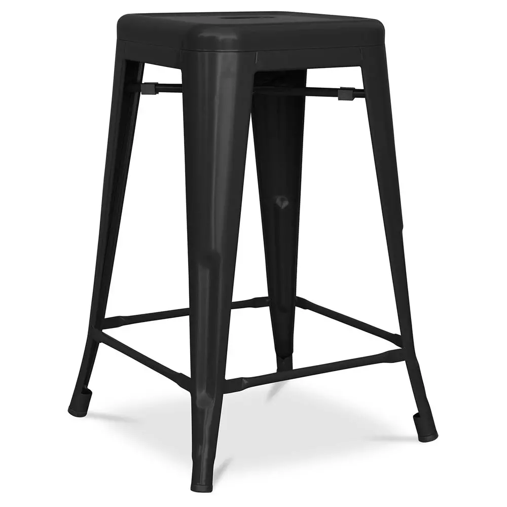  Buy Bistrot Metalix Stool  Matte Metal - 60cm - New edition Black 60324 - in the UK
