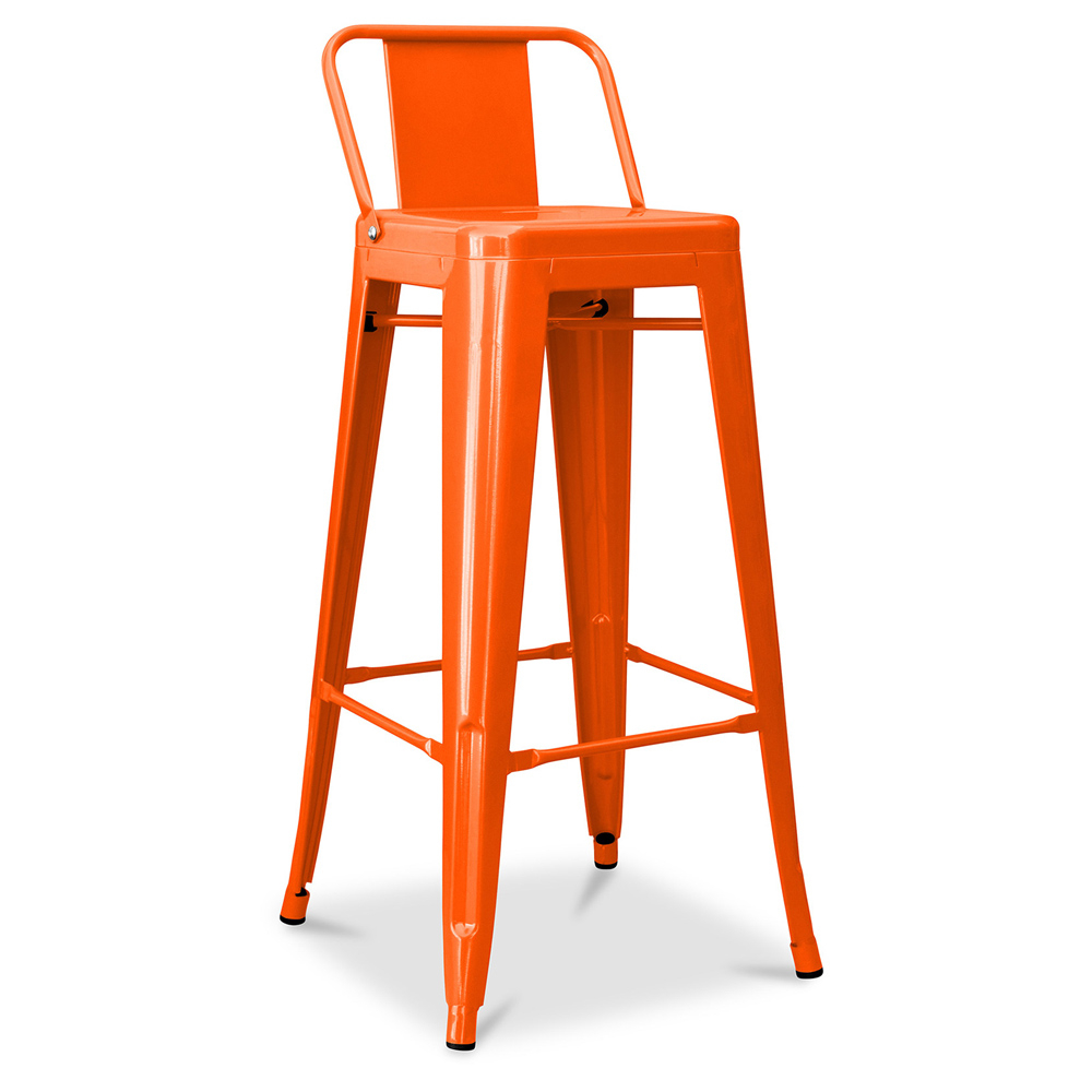  Buy Bar Stool with Backrest - Industrial Design - 76cm - New Edition - Metalix Orange 60325 - in the UK