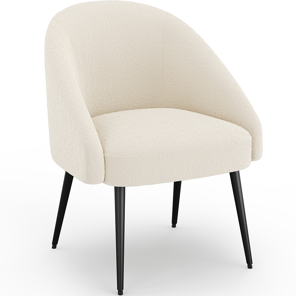  Buy Dining Chair Upholstered Bouclé - Cenai White 60330 - in the UK