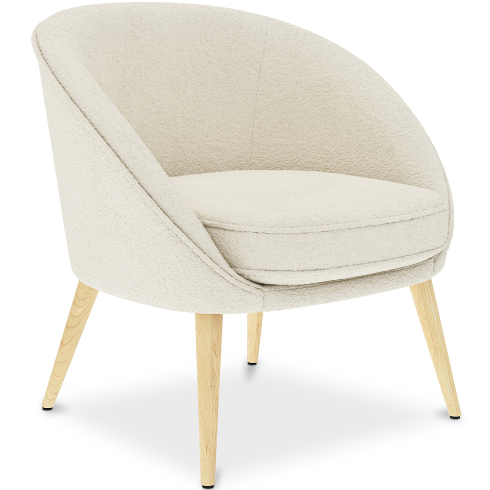  Buy White boucle accent chair - upholstered - Oirna White 60332 - in the UK