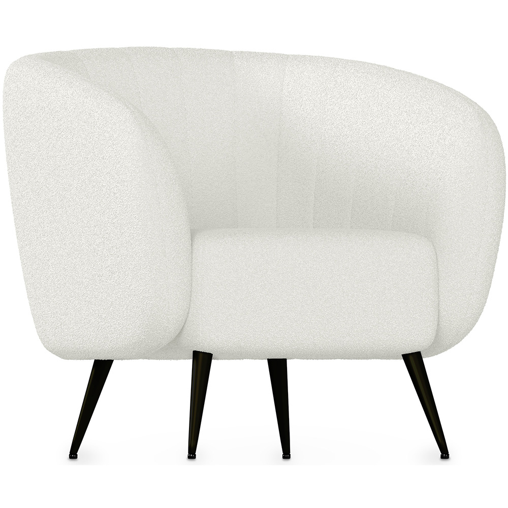  Buy White boucle upholstered armchair - Oysa White 60338 - in the UK