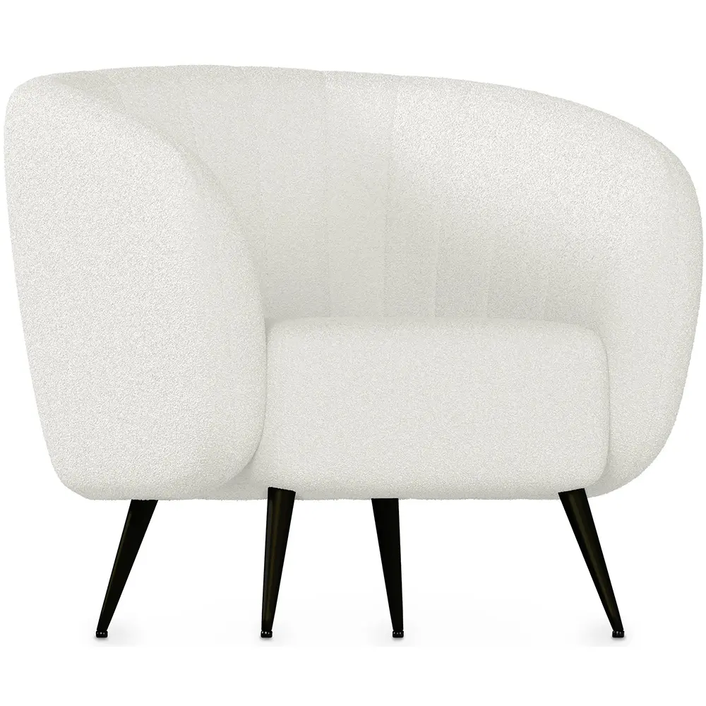  Buy White boucle upholstered armchair - Oysa White 60338 - in the UK