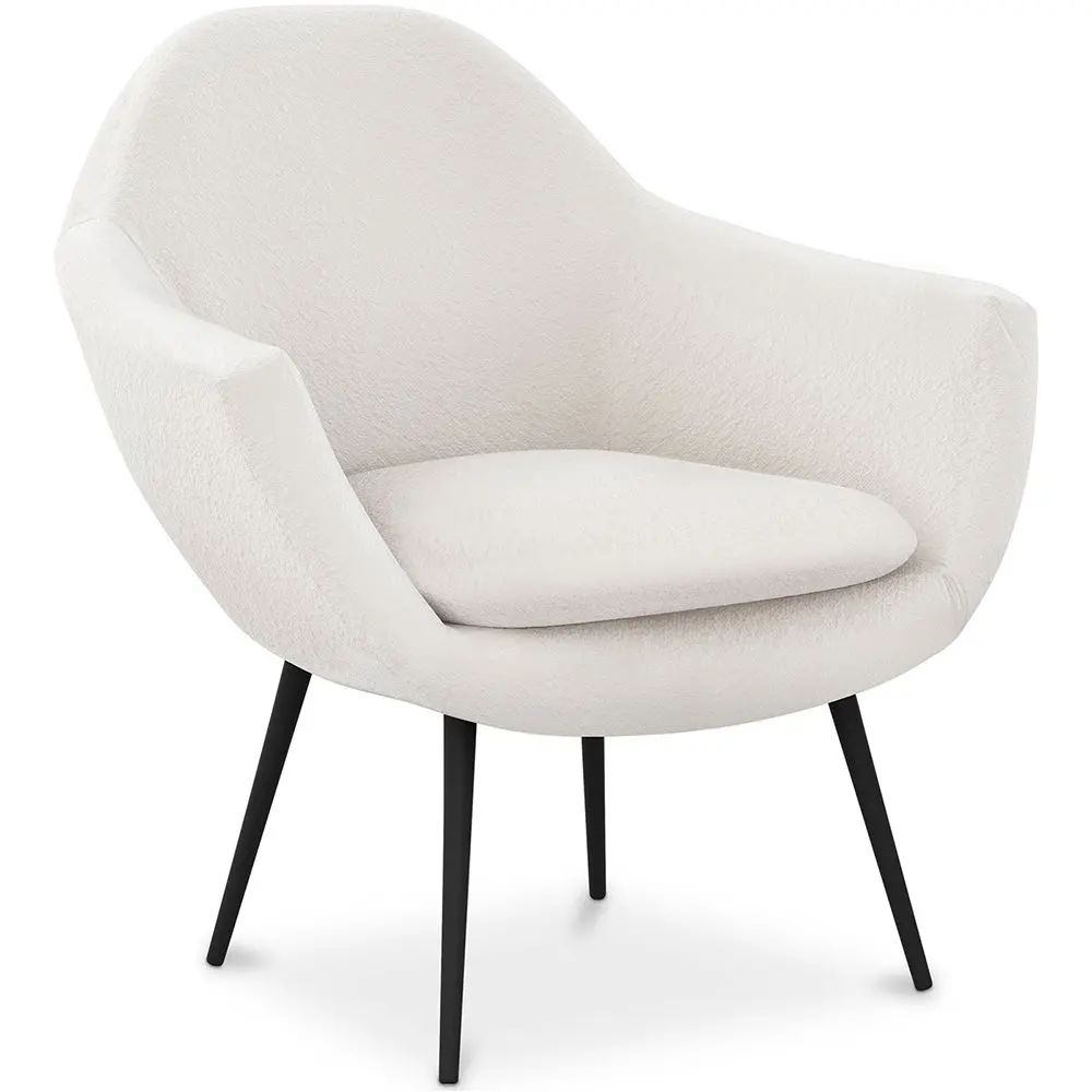  Buy Upholstered boucle accent chair in white - Uby White 60339 - in the UK