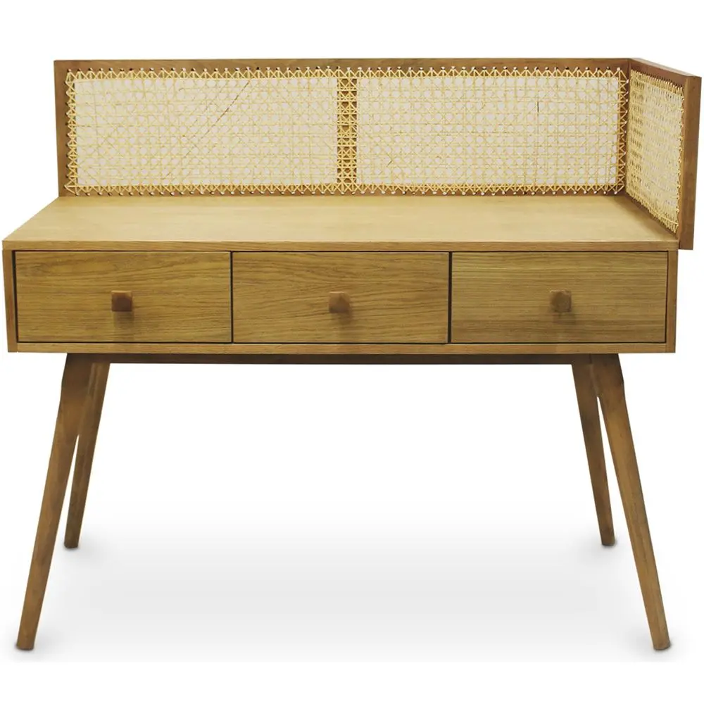  Buy Desk in Cannage Style, Mango and Oak - Maya Natural wood 60348 - in the UK