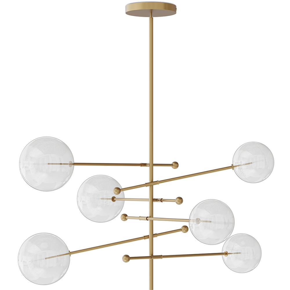  Buy Pendant lamp, globe chandelier, metal and glass - Parka Gold 60393 - in the UK