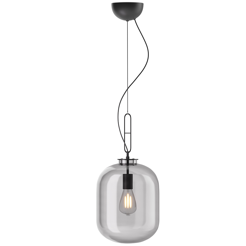  Buy Glass pendant light in modern design, metal and glass - Crada - small Smoke 60401 - in the UK