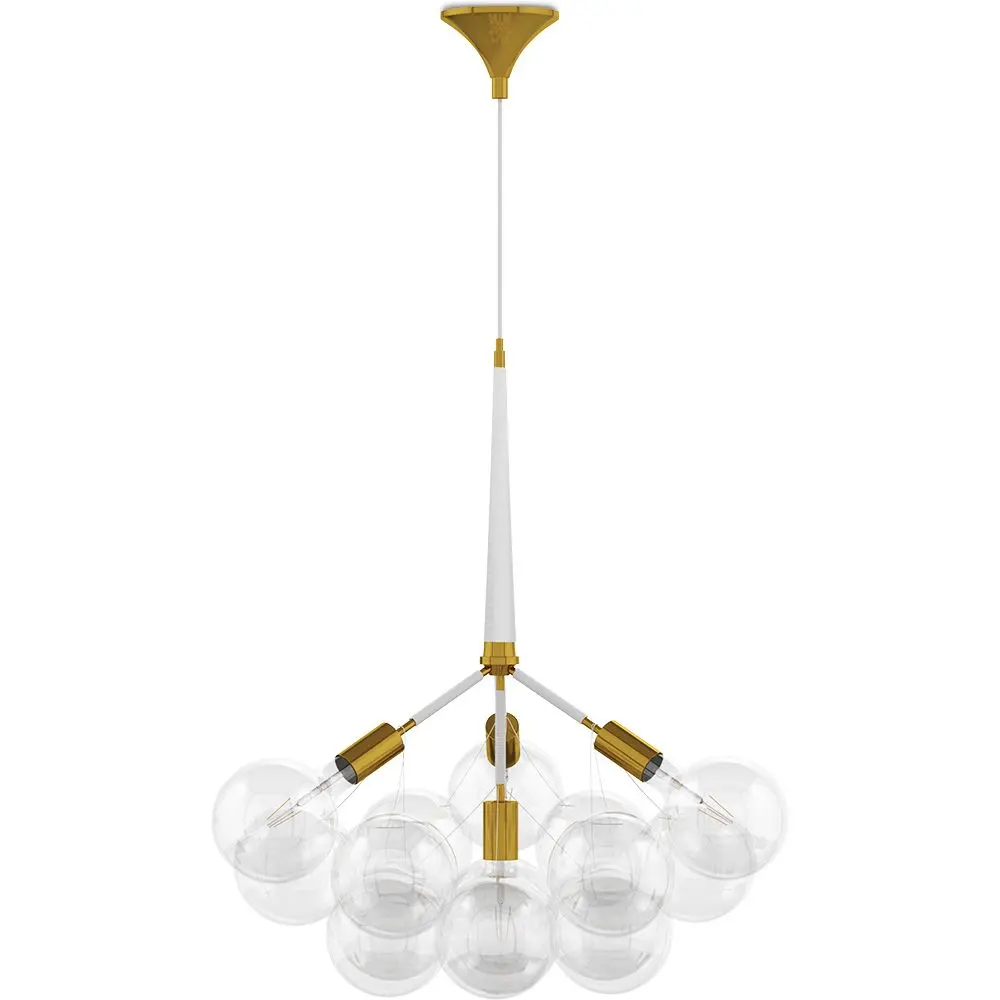  Buy Glass Ball Ceiling Lamp - Design Pendant Lamp - 12 Globes - Plaus White 60404 - in the UK