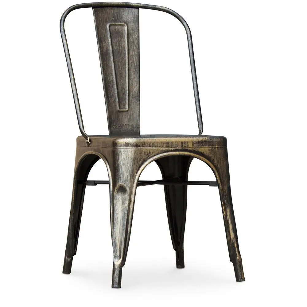  Buy Dining chair Bistrot Metalix Industrial Square Metal - New Edition Metallic bronze 32871 - in the UK