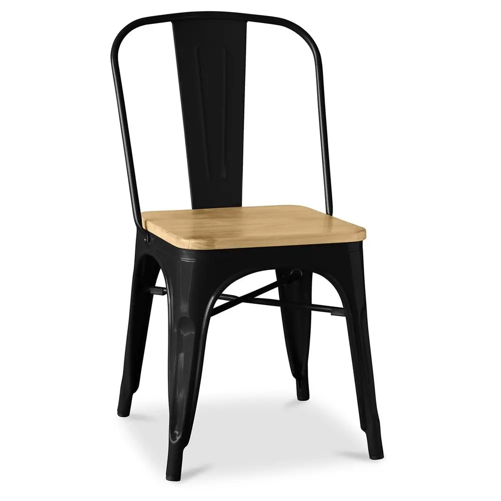  Buy Bistrot Metalix Chair Square Wooden - Metal Black 32897 - in the UK
