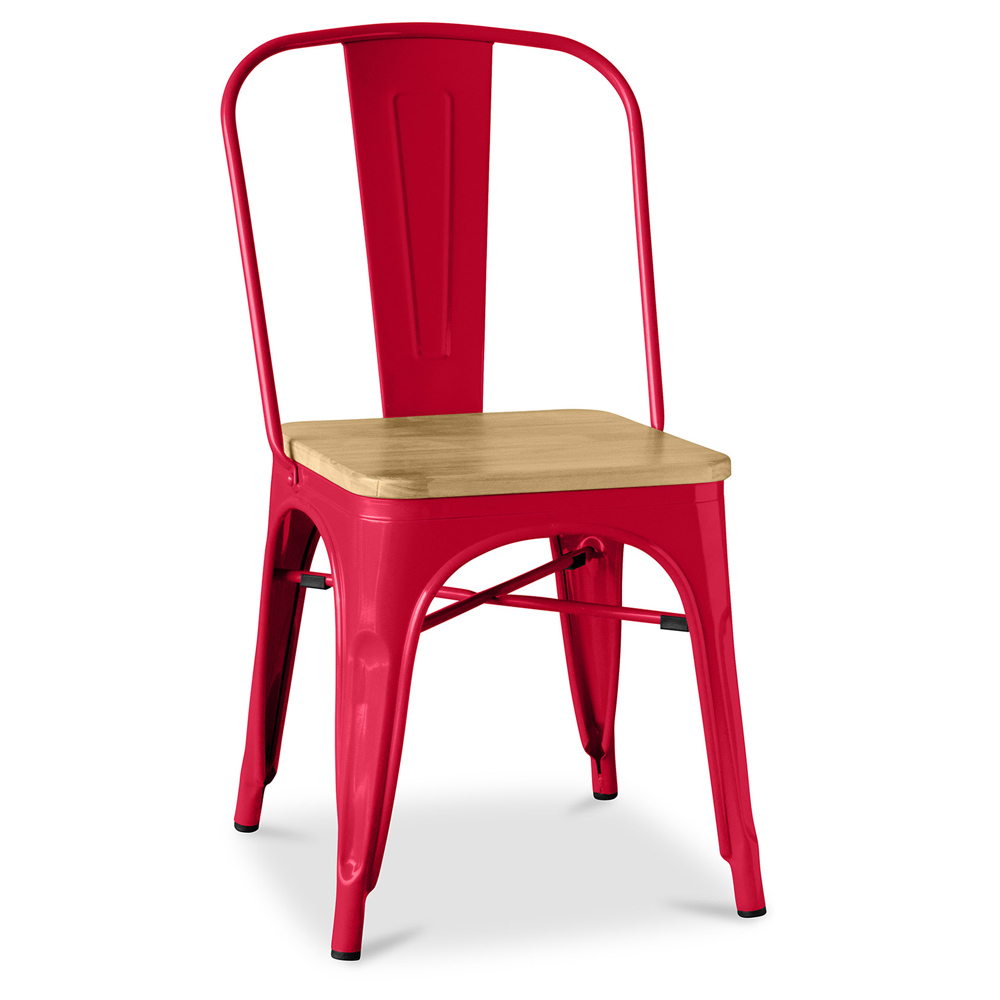  Buy Bistrot Metalix Chair Square Wooden - Metal Red 32897 - in the UK