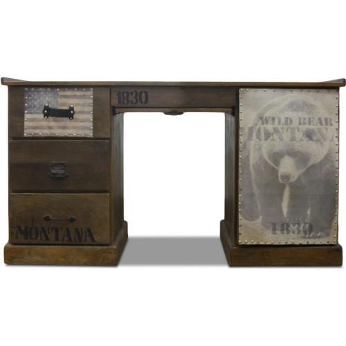  Buy Vintage Industrial Wild Bear Desk - Wood Natural wood 51323 - in the UK