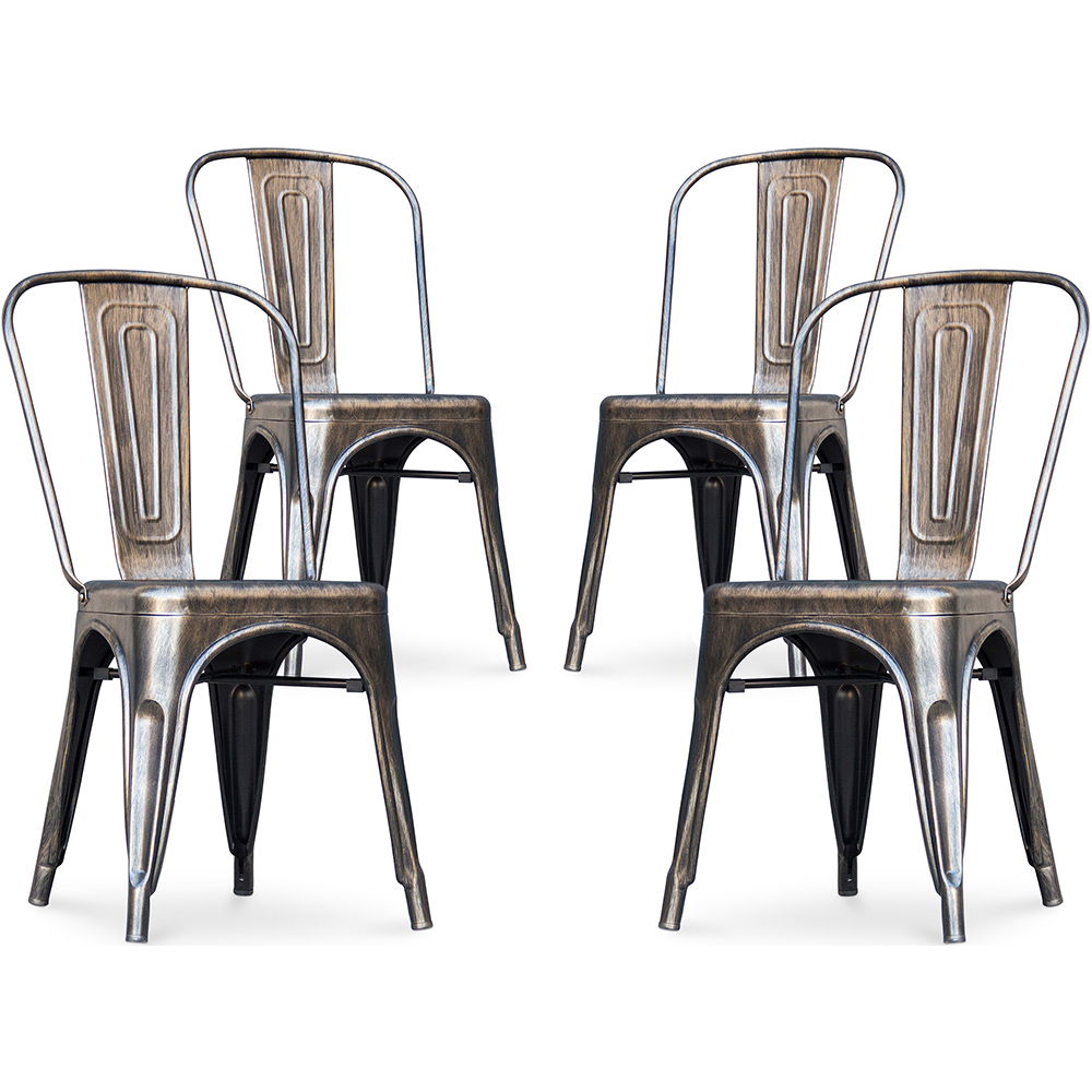  Buy X4 Dining chair Bistrot Metalix industrial design Metal - New Edition Metallic bronze 60449 - in the UK