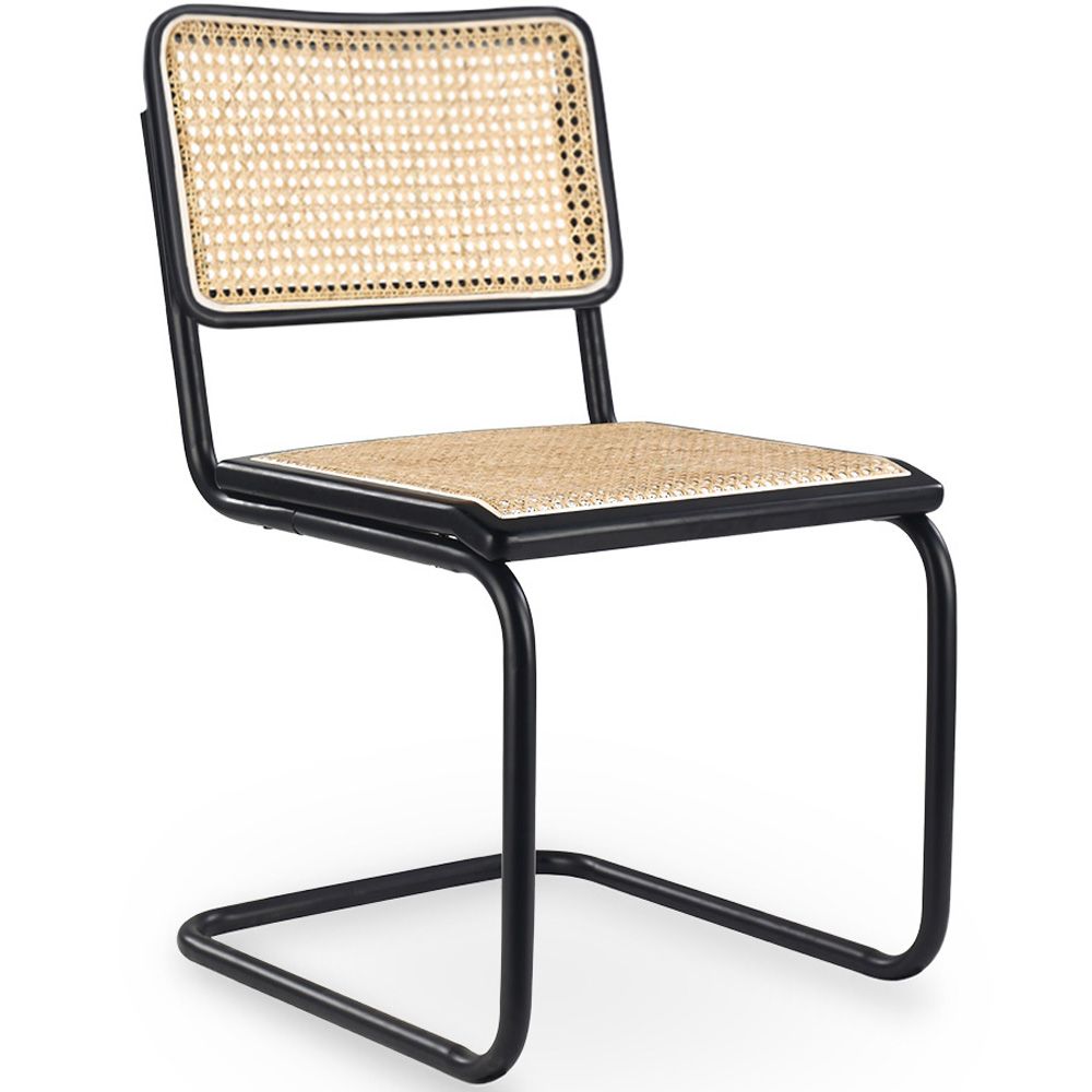  Buy Dining Chair, Natural Rattan And Black Wood - Lona Black 60451 - in the UK