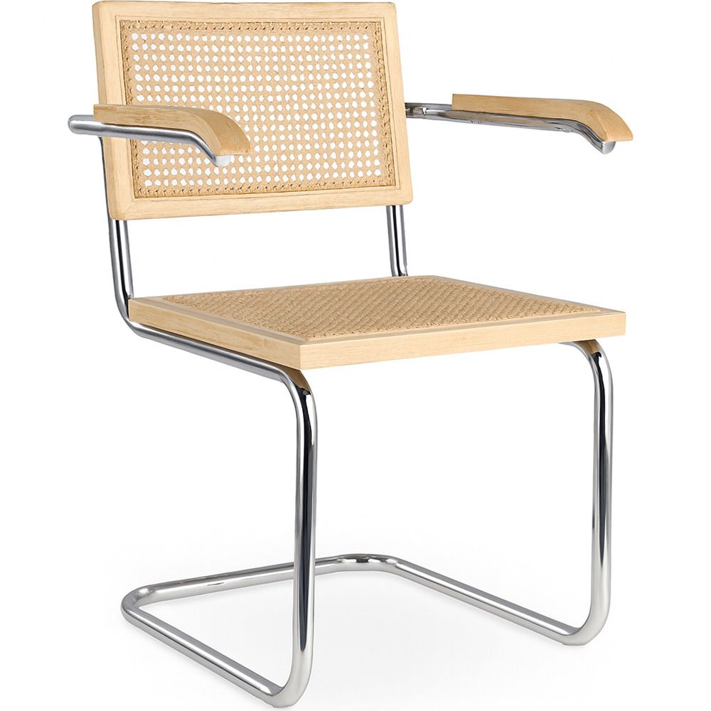  Buy Dining Chair with Armrests - Vintage Design - Wood and Rattan - Lia  Natural 60452 - in the UK