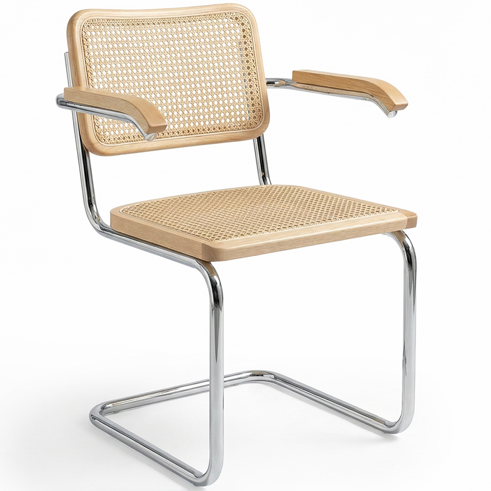  Buy Dining Chair with Armrests - Vintage Design - Wood and Rattan - Lia  Natural 60452 - in the UK