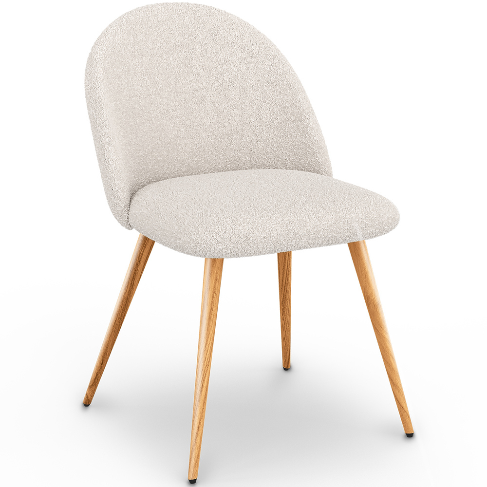  Buy Dining Chair - Upholstered in Bouclé Fabric - Scandinavian Design - Bennett White 60460 - in the UK
