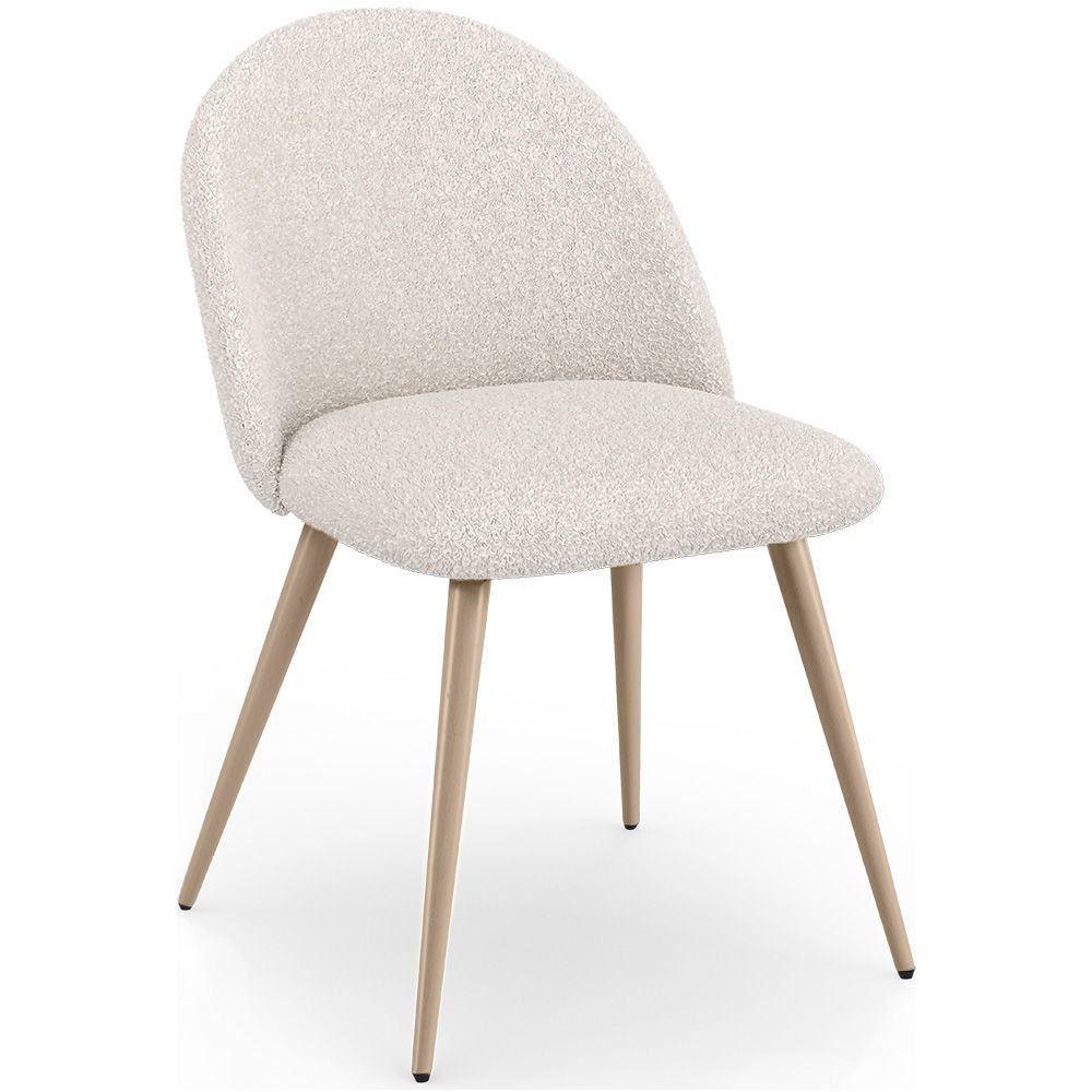  Buy Dining Chair - Upholstered in Bouclé Fabric - Scandinavian Design - Bennett White 60460 - in the UK