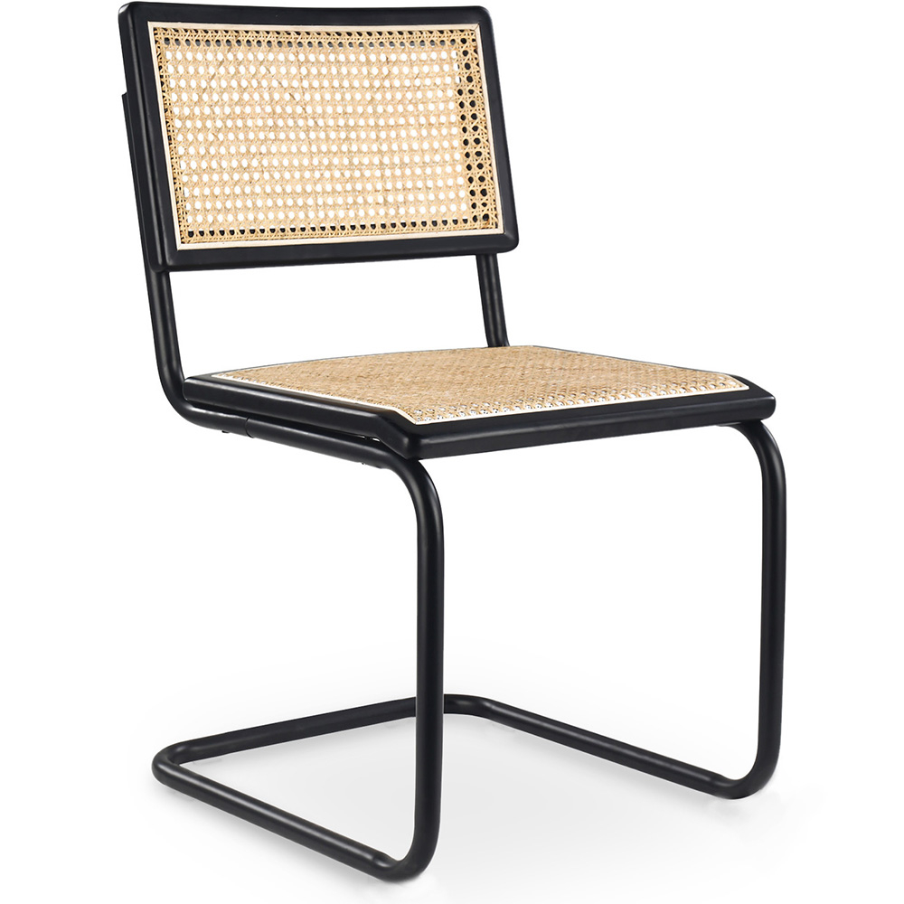  Buy Dining Chair, Natural Rattan And Black Wood - Lona Black 60451 - in the UK