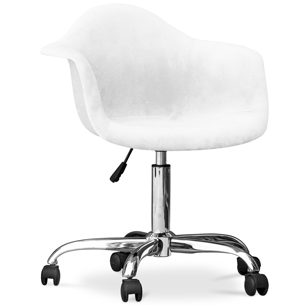  Buy Swivel Velvet Upholstered Office Chair with Wheels - Loy White 60479 - in the UK