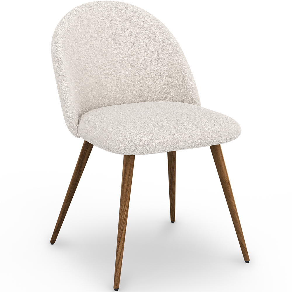  Buy Dining Chair - Upholstered in Bouclé Fabric - Scandinavian - Bennett White 60480 - in the UK