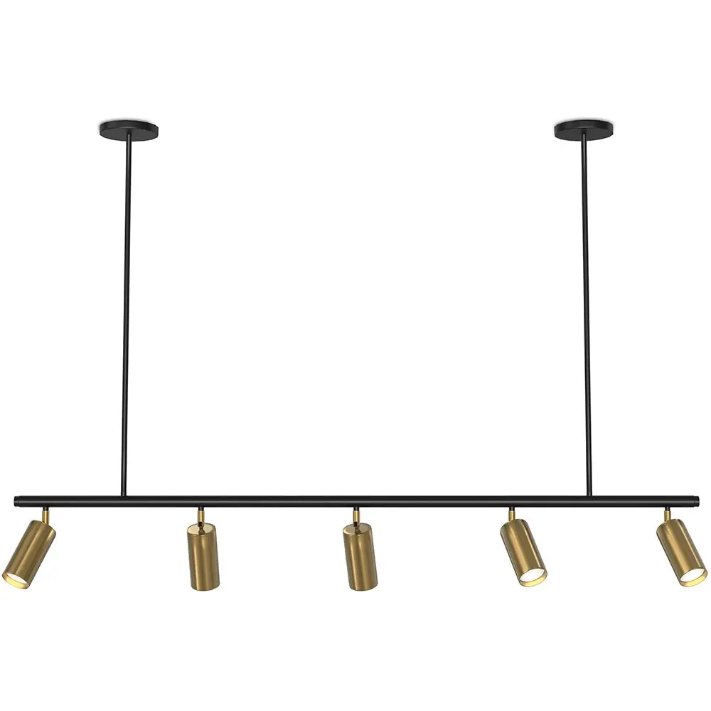  Buy Rail Ceiling Lamp - 5 Adjustable Gold Spotlights - 110CM - Lark Gold 60518 - in the UK