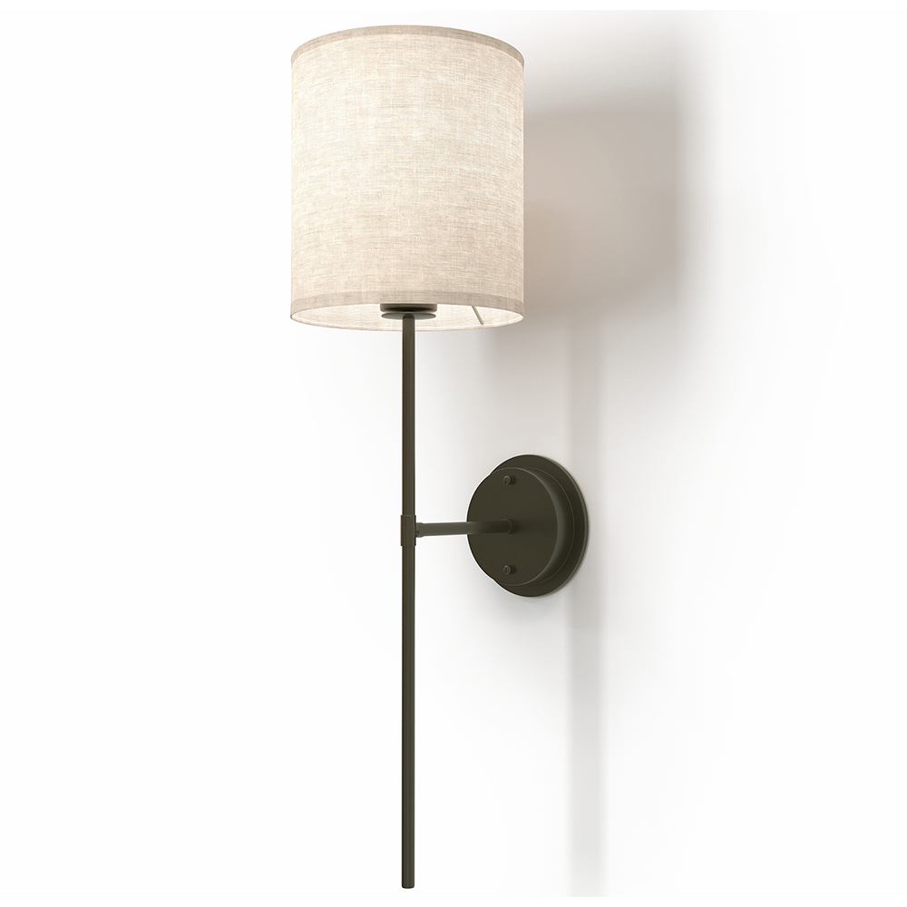  Buy Lamp Wall Light - Black with Fabric Shade - Norman Black 60525 - in the UK