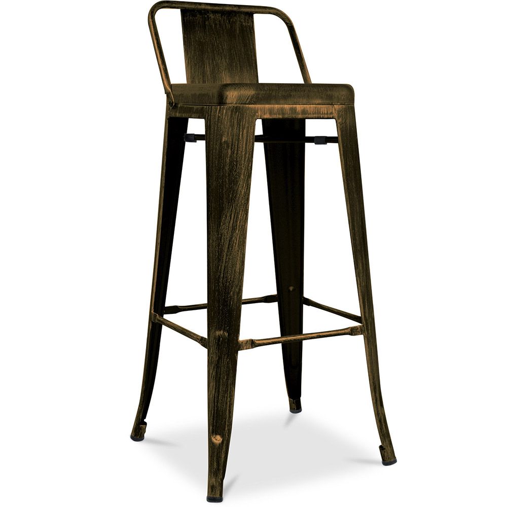  Buy Bar Stool with Backrest - Industrial Design - 76cm - New Edition - Metalix Metallic bronze 60325 - in the UK