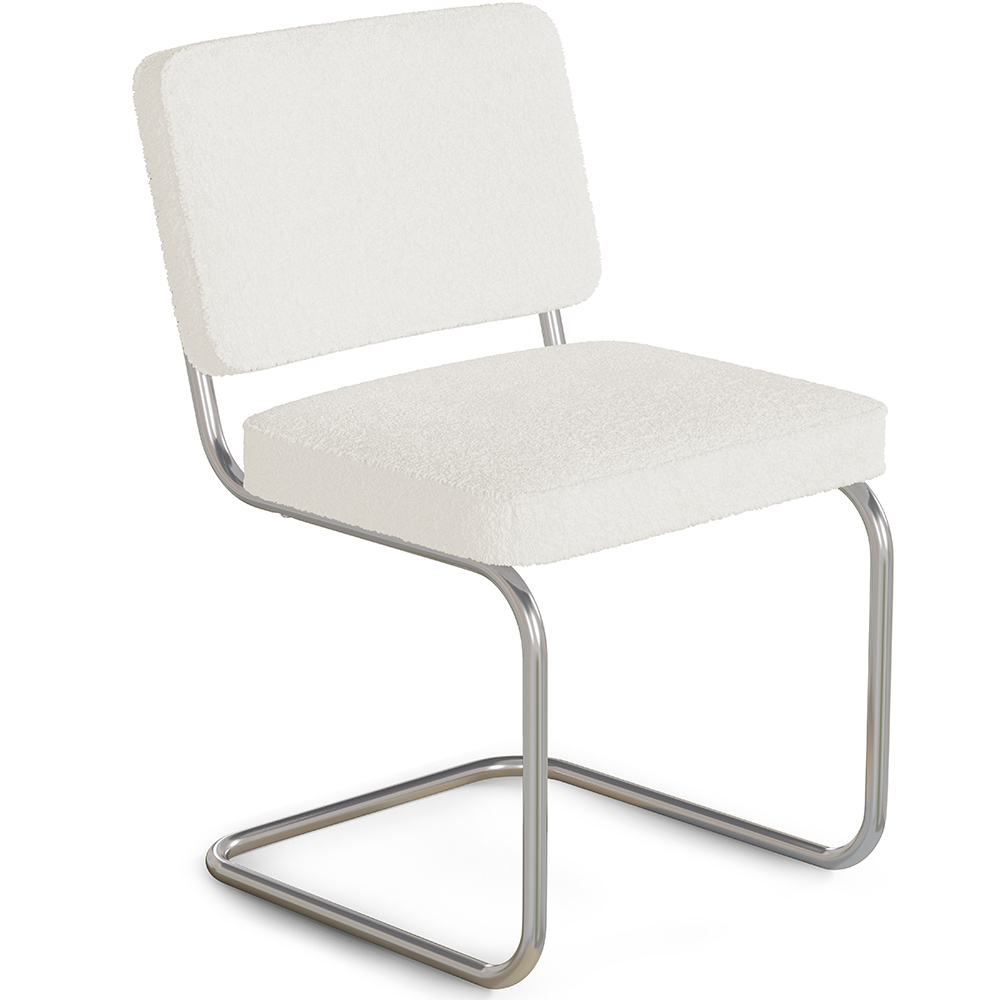  Buy Dining Chair Boucle Design - Nui White 60539 - in the UK
