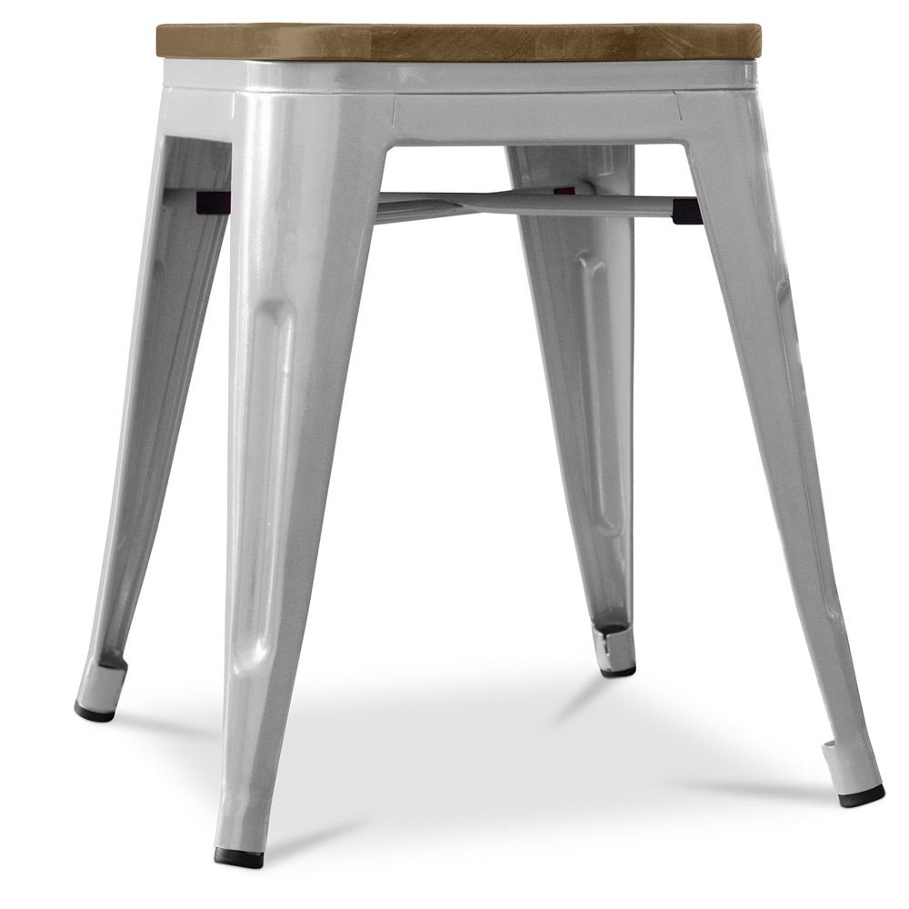  Buy Bistrot Metalix Stool wooden - Metal - 45 cm Light grey 58350 - in the UK