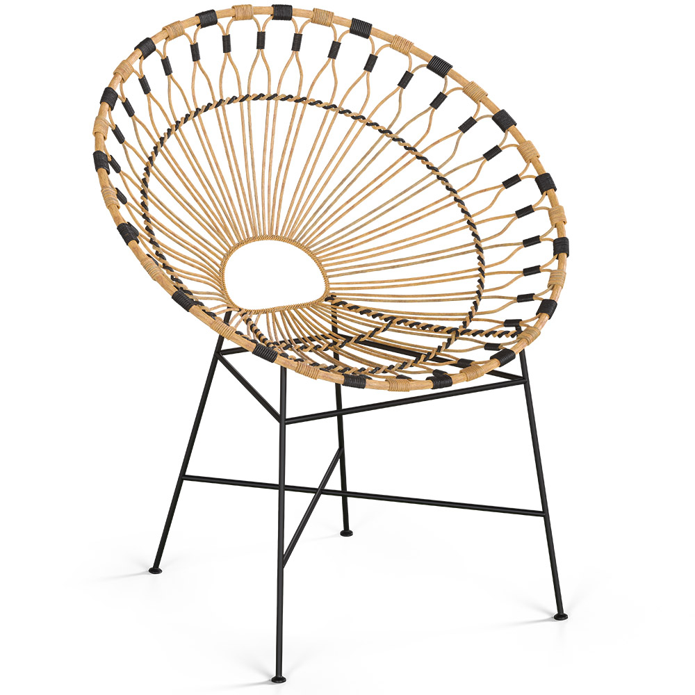  Buy Round Synthetic Rattan Outdoor Chair - Boho Bali Design - Monai Natural 60541 - in the UK