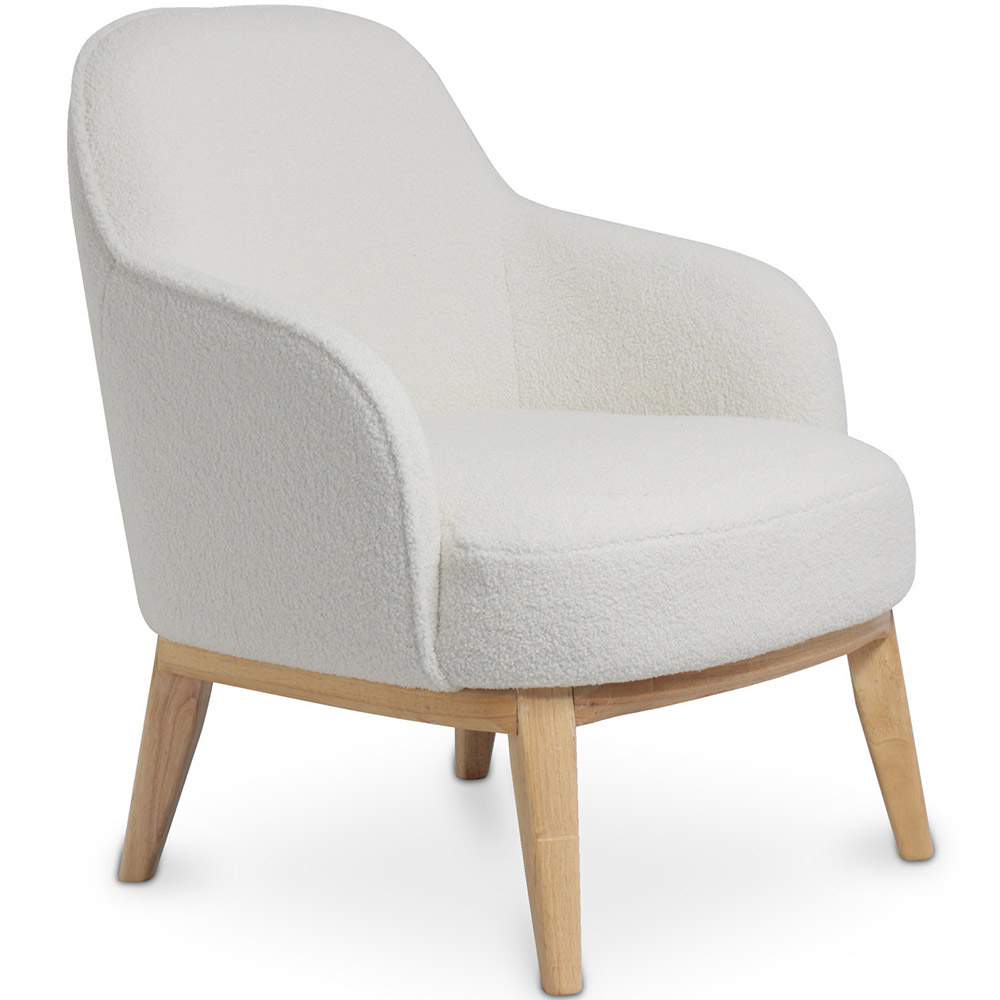  Buy Upholstered Dining Chair - White Boucle - Yenva White 60543 - in the UK