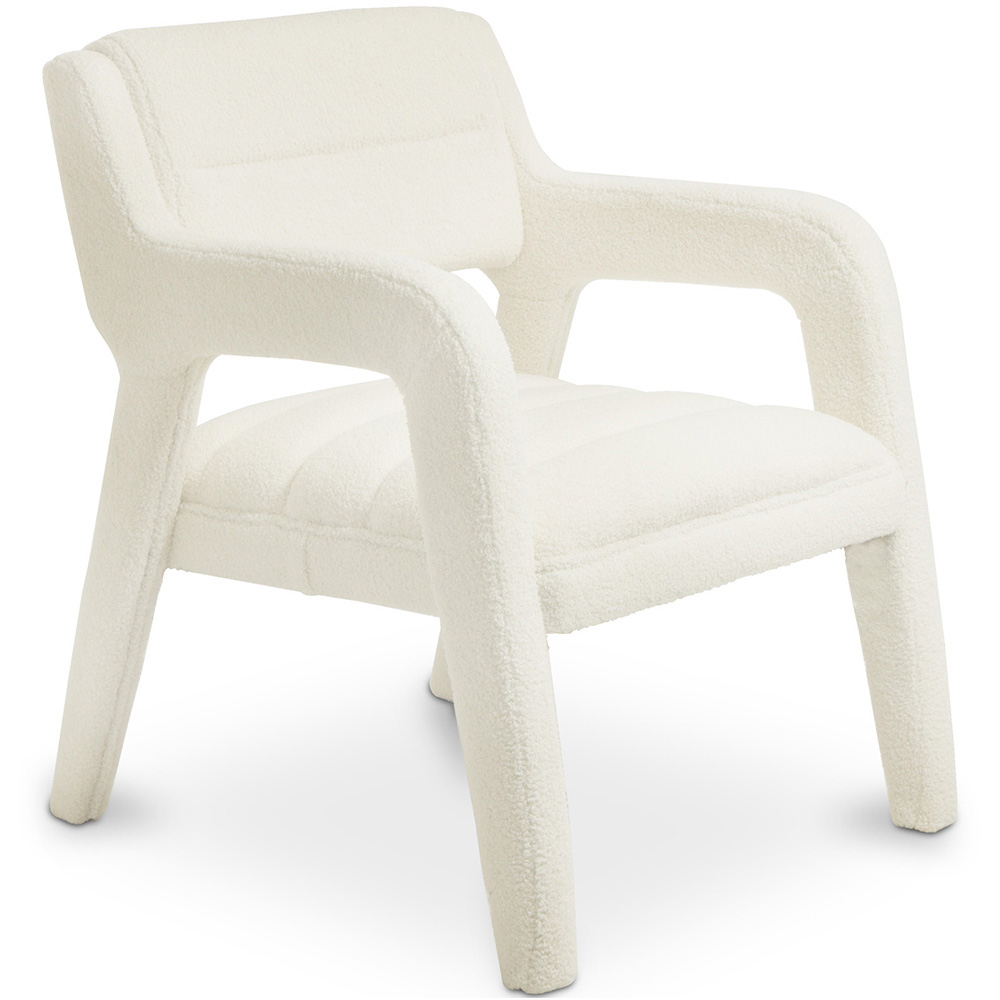  Buy Upholstered Dining Chair - White Boucle - Larsa White 60544 - in the UK