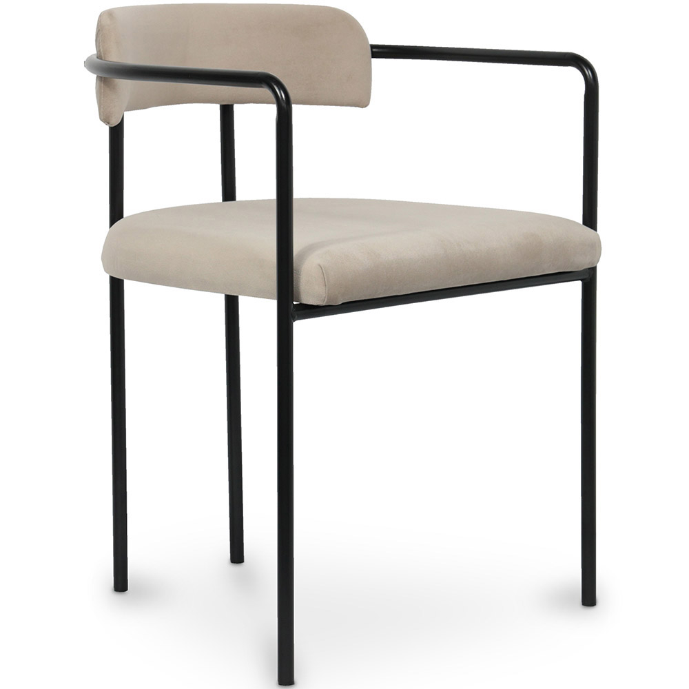  Buy Upholstered Dining Chair - Velvet - Yara Taupe 60545 - in the UK