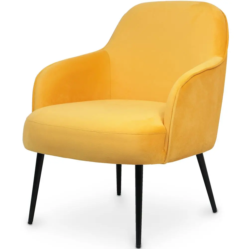  Buy Velvet upholstered Armchair - Jeve Yellow 60548 - in the UK