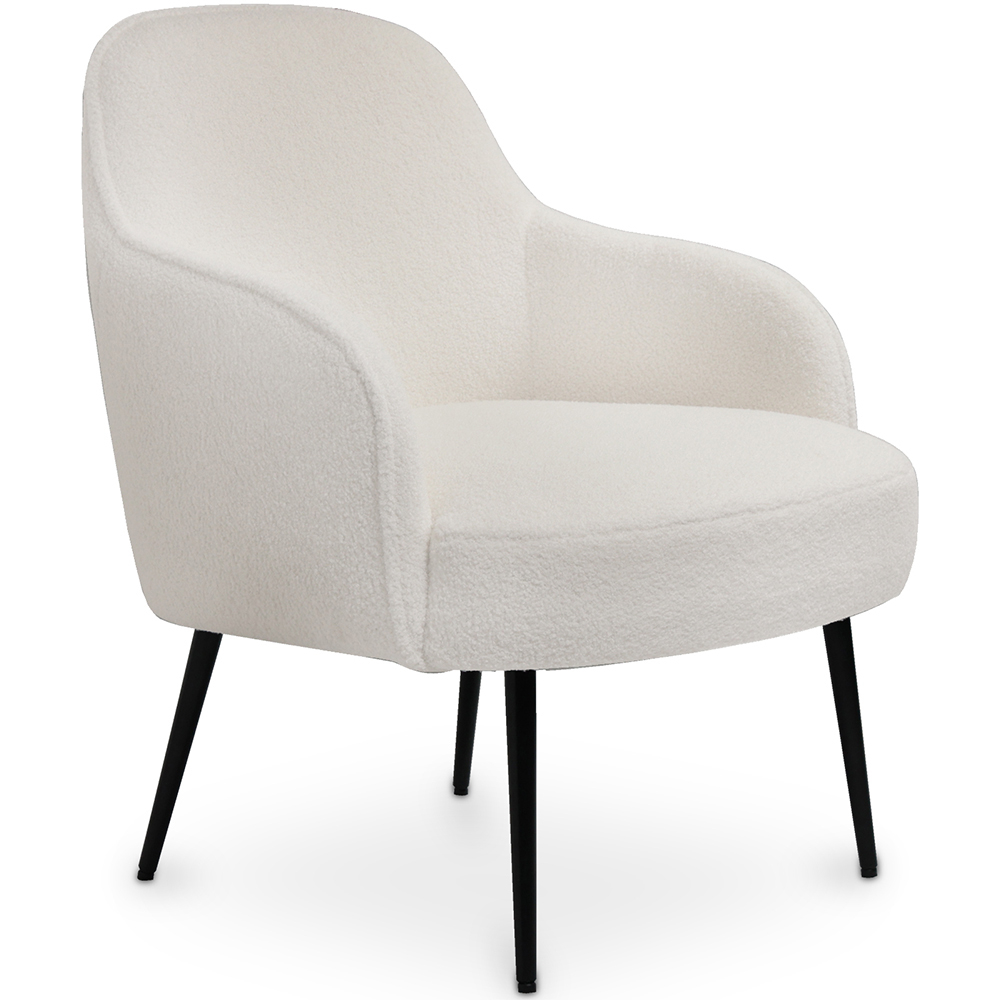  Buy Upholstered Dining Chair - White Boucle - Jeve White 60549 - in the UK