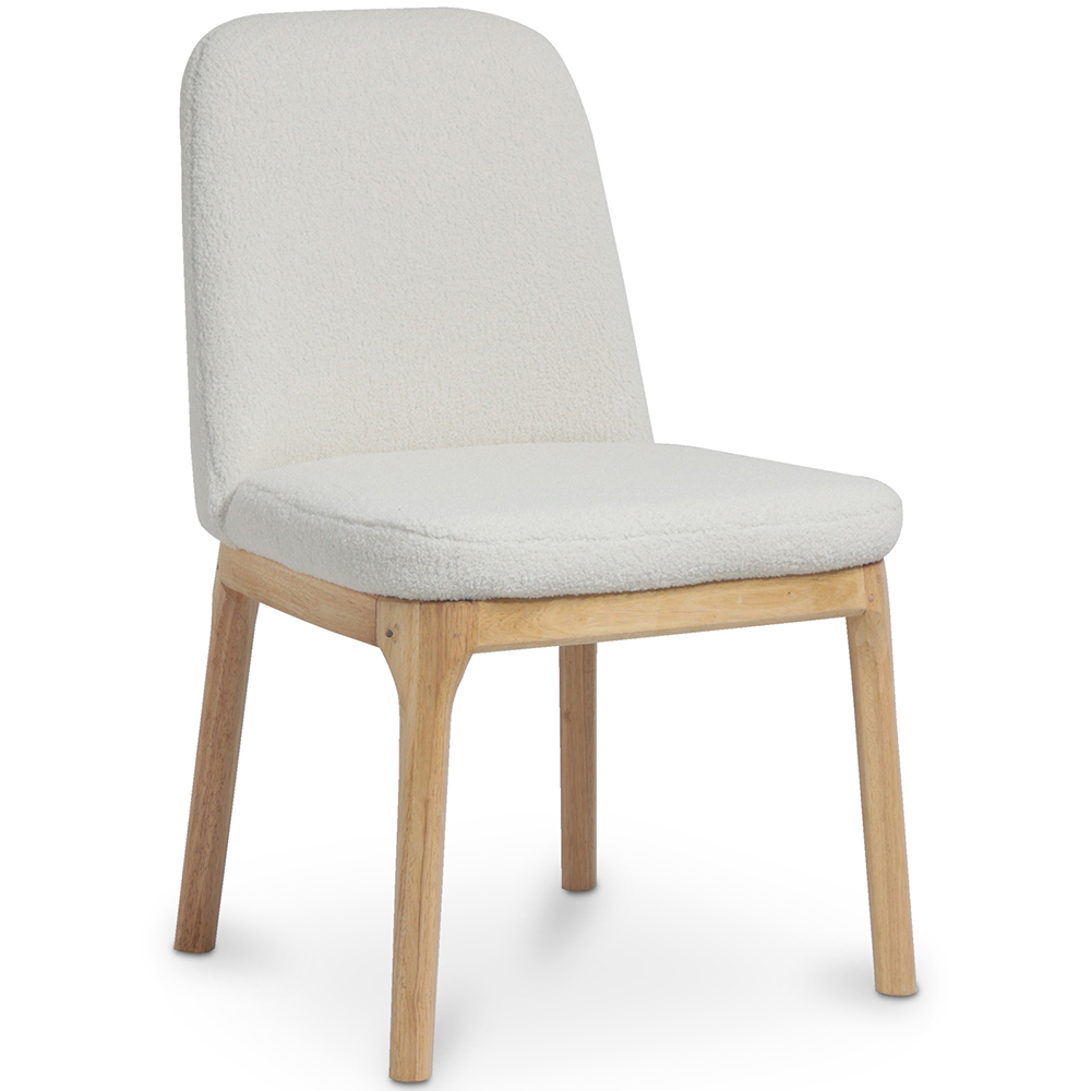  Buy Upholstered Dining Chair - White Boucle - Leira White 60550 - in the UK