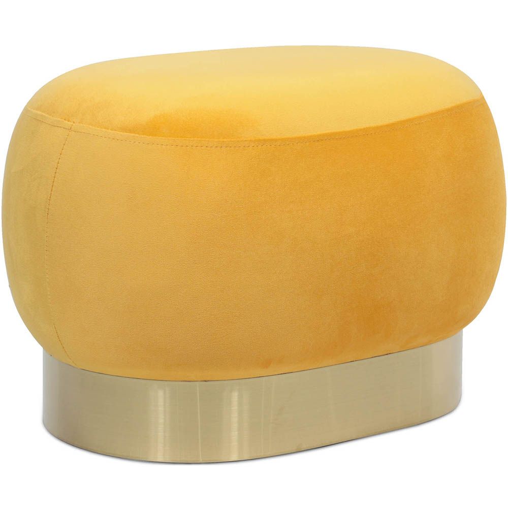  Buy Pouf Luxury Home Foot Rest - Velvet and Metal - Premium Yellow 60552 - in the UK
