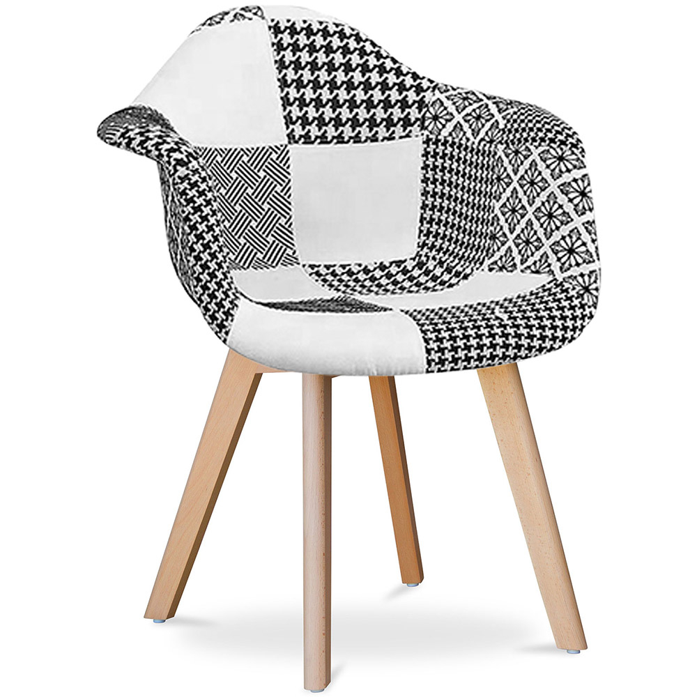  Buy Premium Design Amir chair White And Black - Patchwork  White / Black 60604 - in the UK