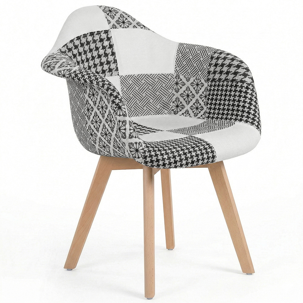  Buy Premium Design Amir chair White And Black - Patchwork  White / Black 60604 - in the UK