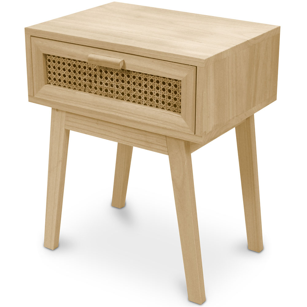  Buy Bedside Table with Drawer - Boho Bali Wood - Hanay Natural 60605 - in the UK