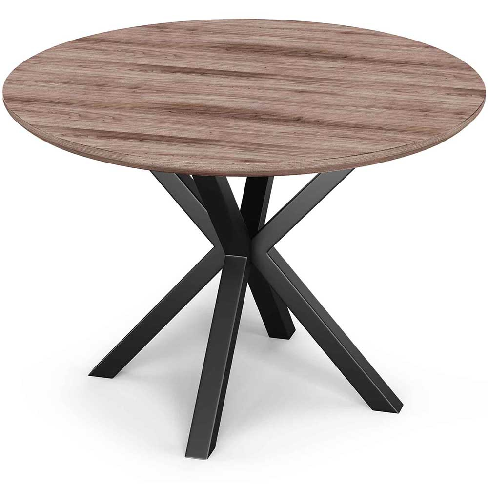  Buy Round Dining Table - Industrial - Wood and Metal - Alise Natural wood 60609 - in the UK