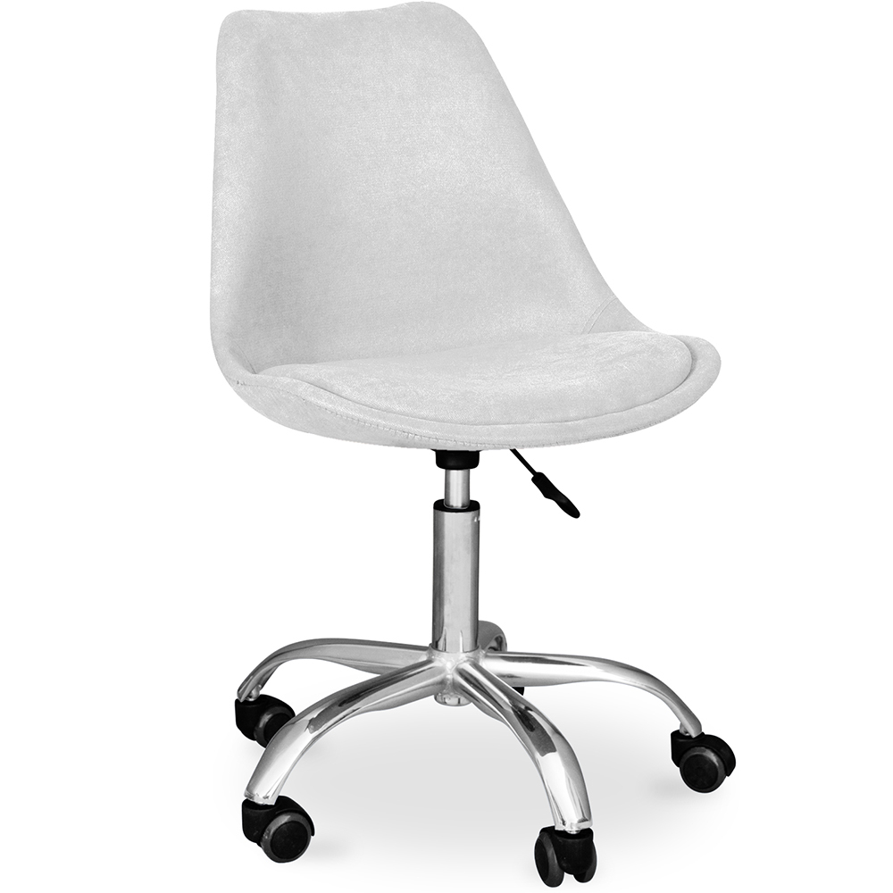  Buy Upholstered Desk Chair with Wheels - Tulipe Light grey 60613 - in the UK